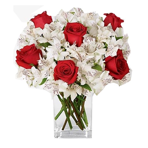 Stunning Red Rose & Calla Lily Bouquet